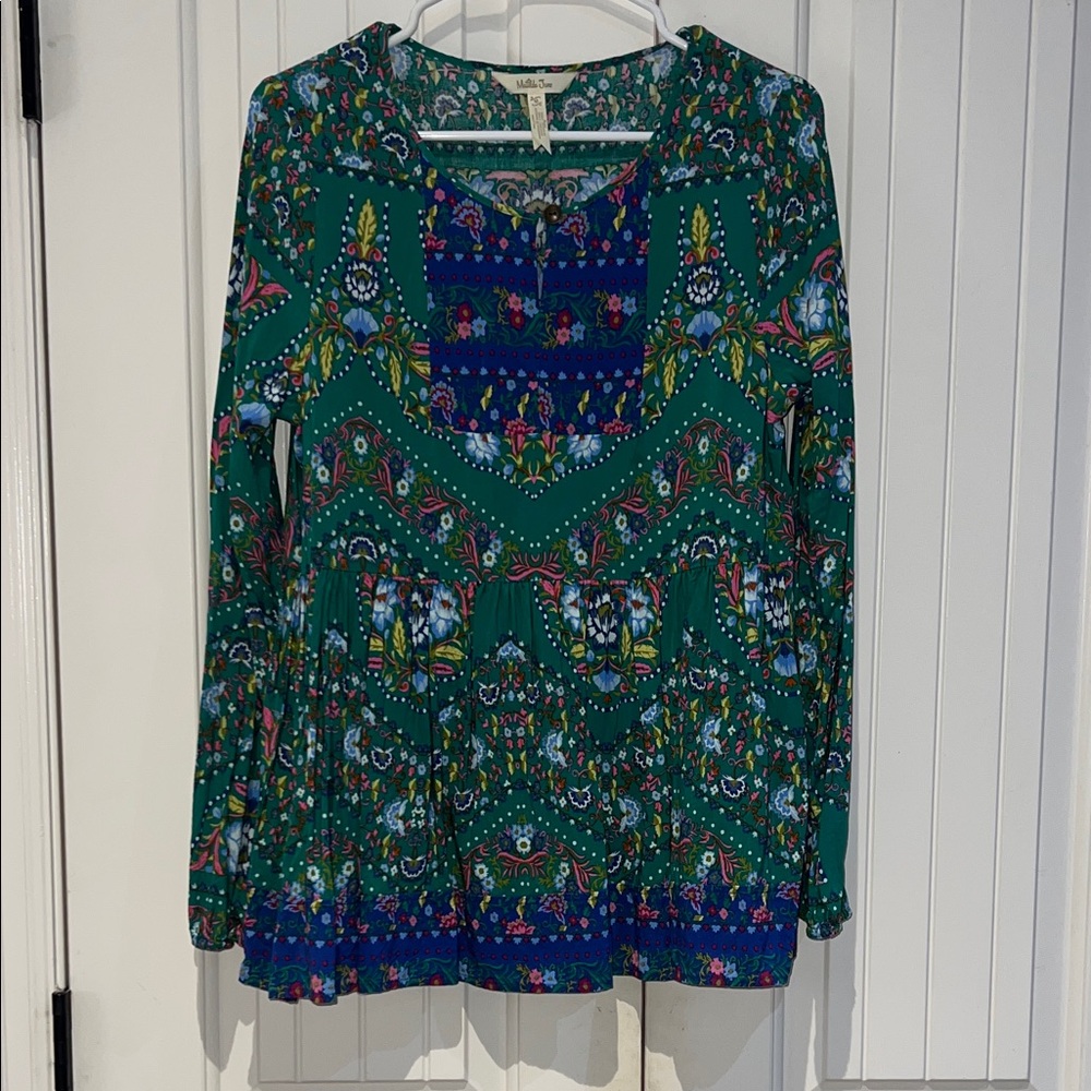 Floral Green and Blue Women's Top Matilda Jane